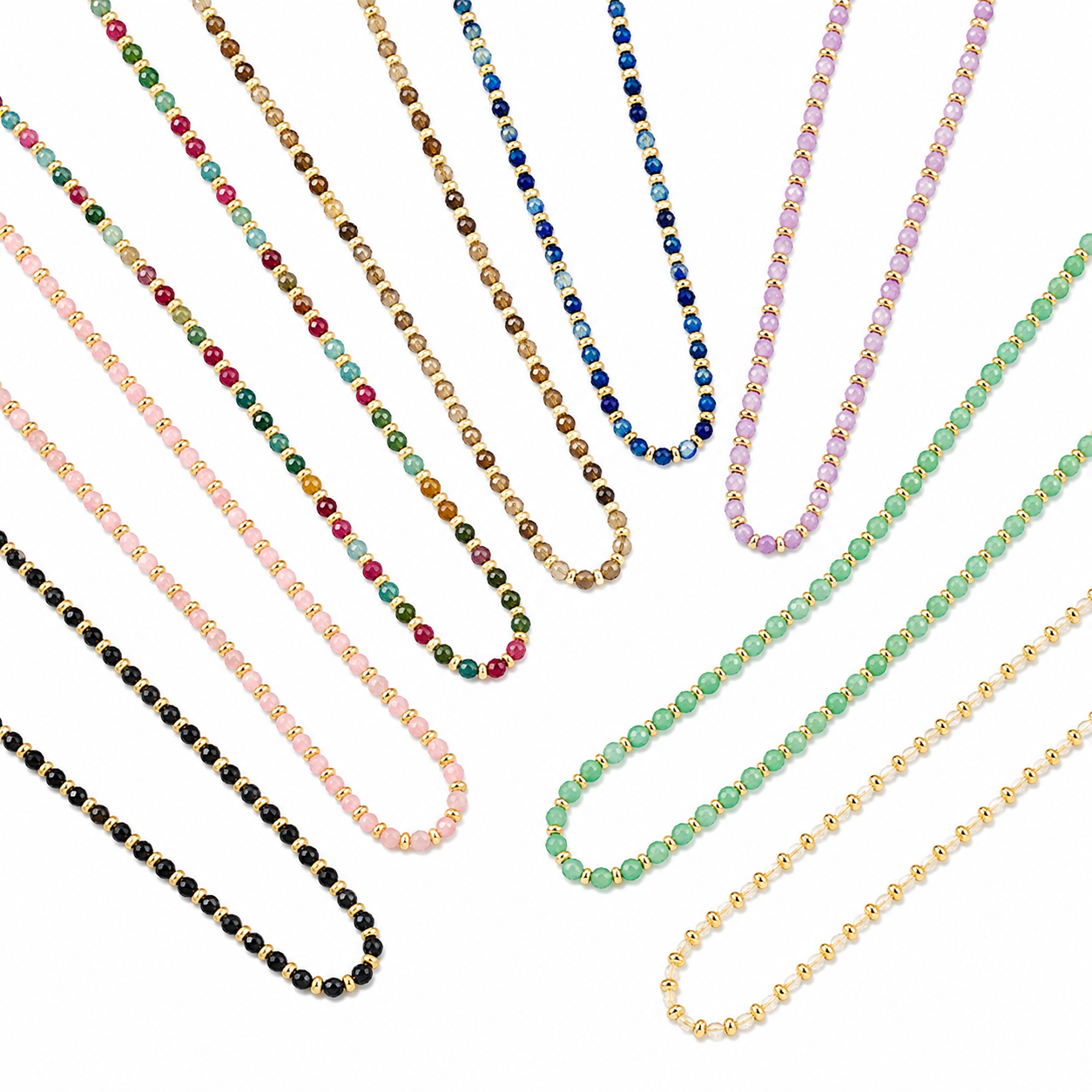 Bontide edel steen ketting