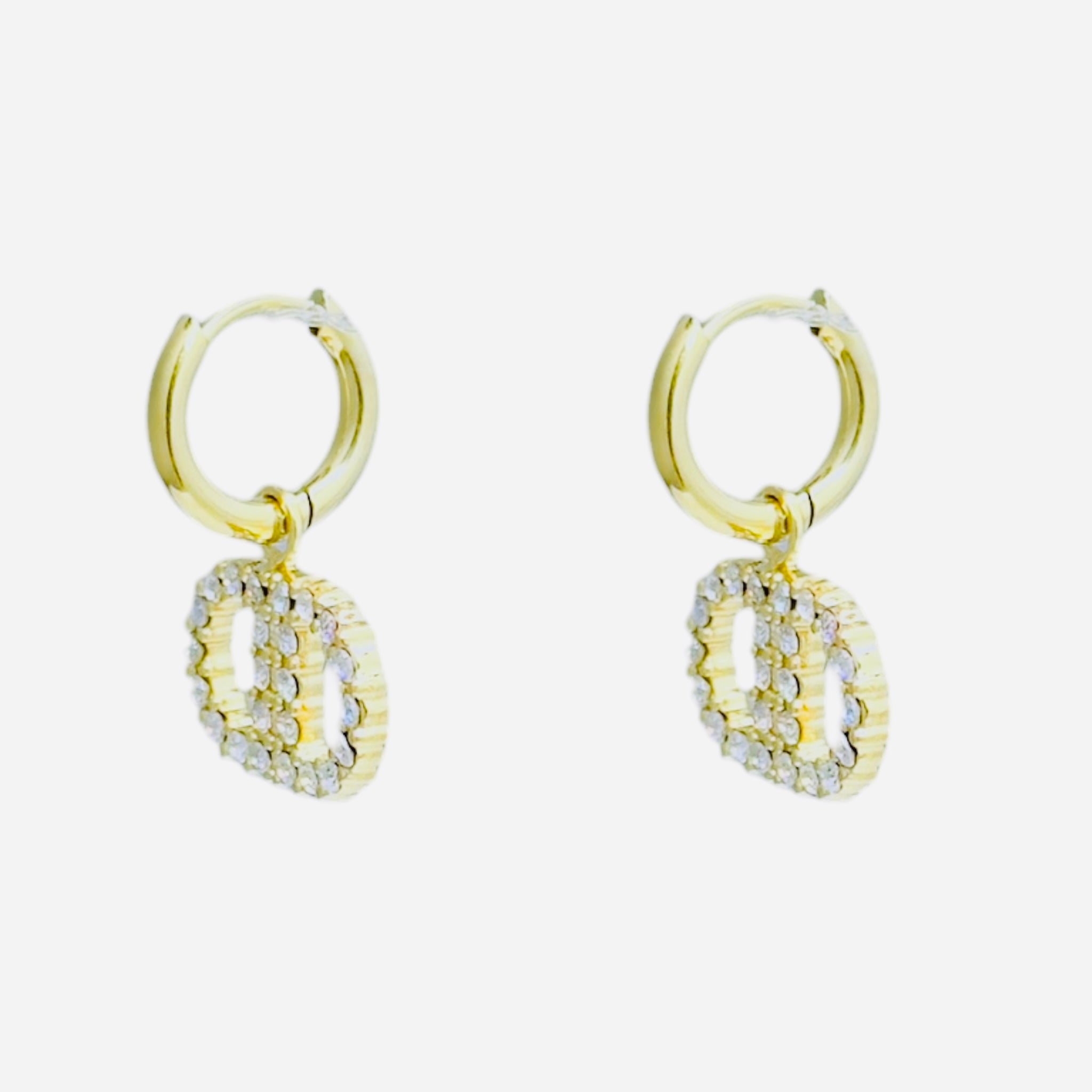 Rhinestone DD drop earrings
