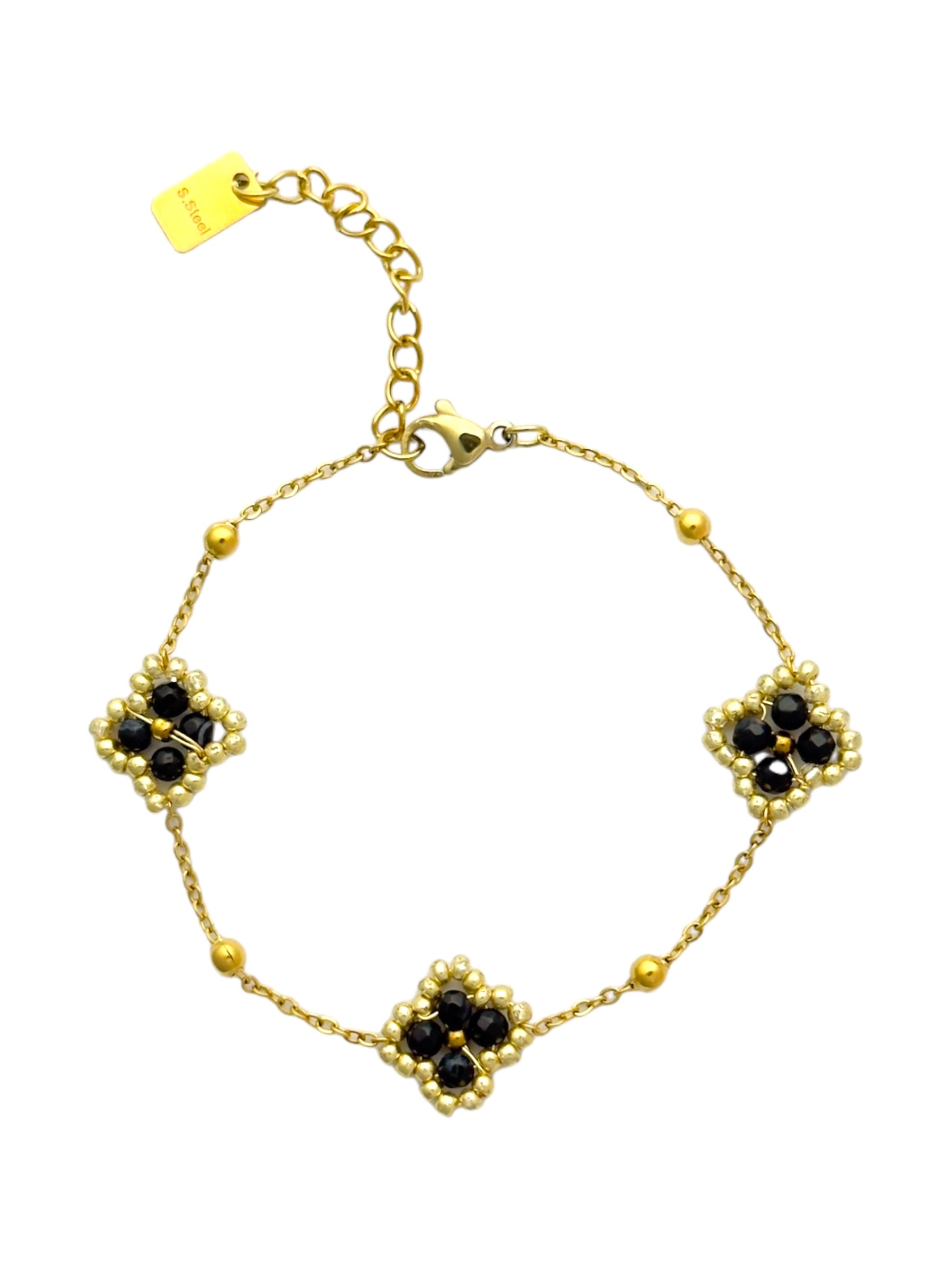 Kleeblatt Perlenarmband