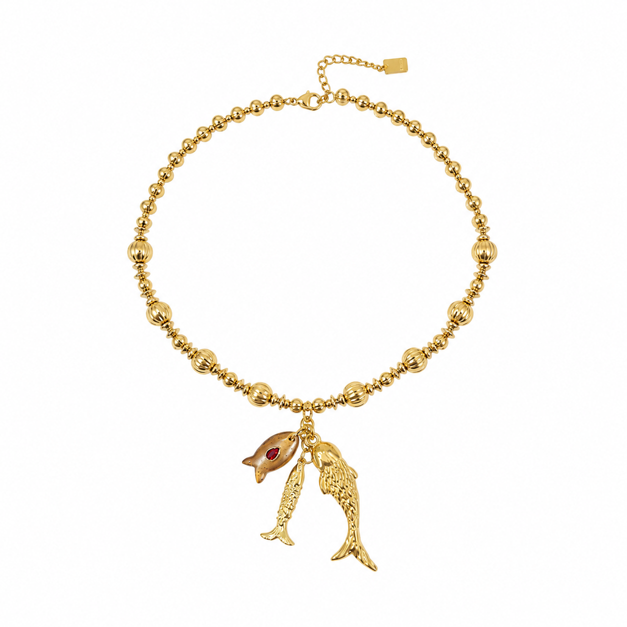 Fishy beads statement ketting
