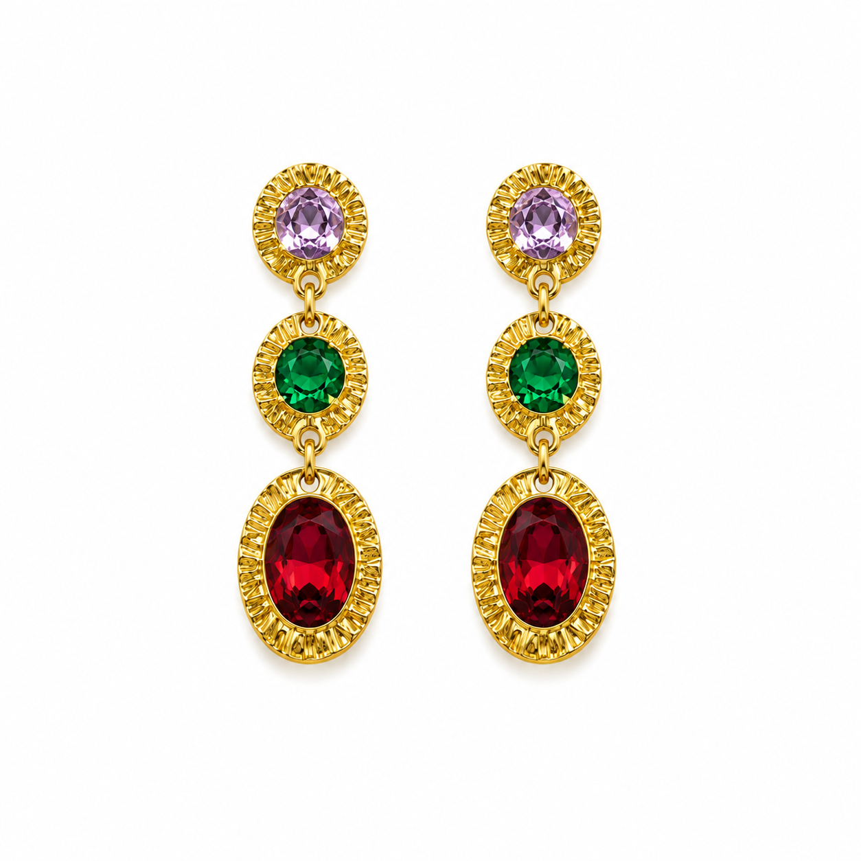 Ovally strass oorbellen