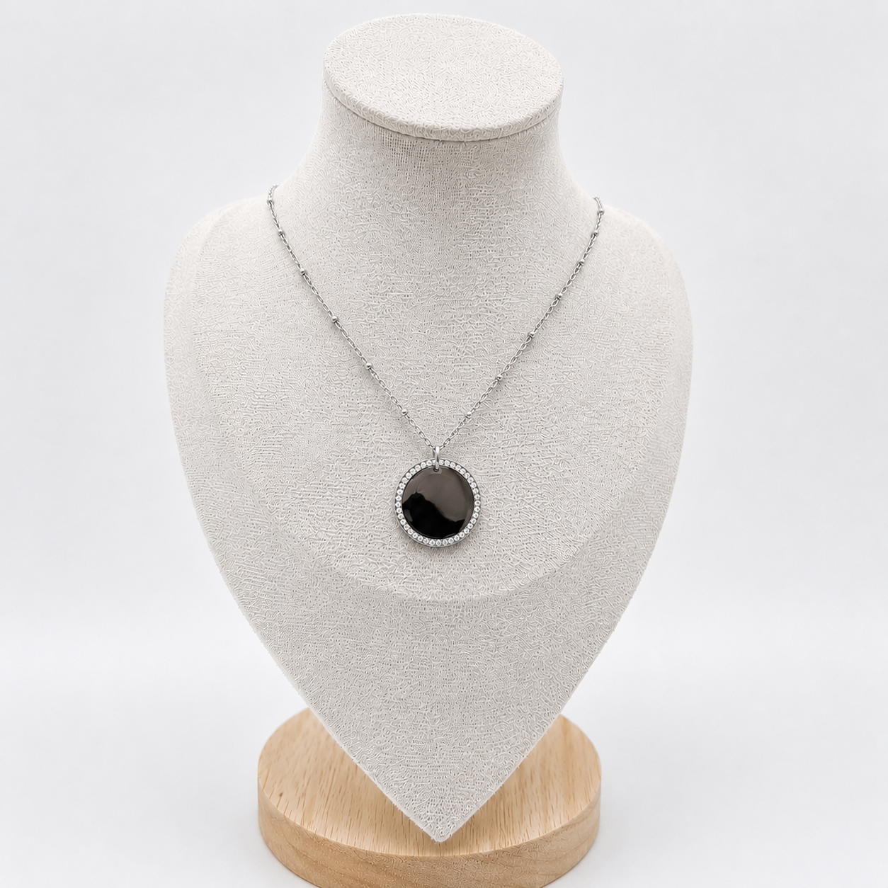 Cirkel strass ketting graveerbaar