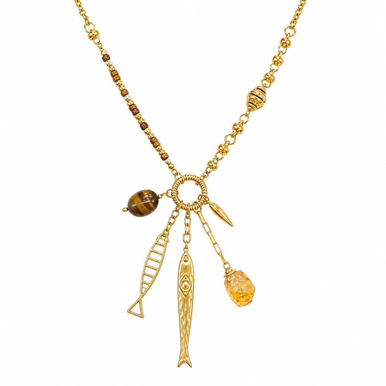 Sardina lange ketting bruin