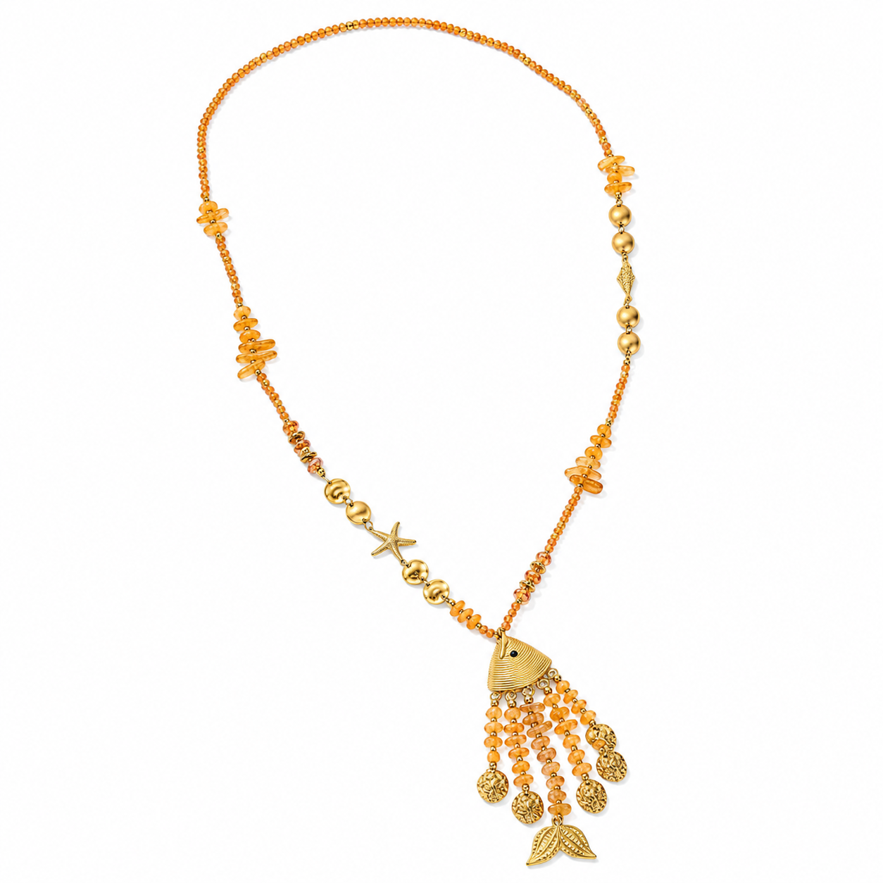 Fishy beads lange ketting