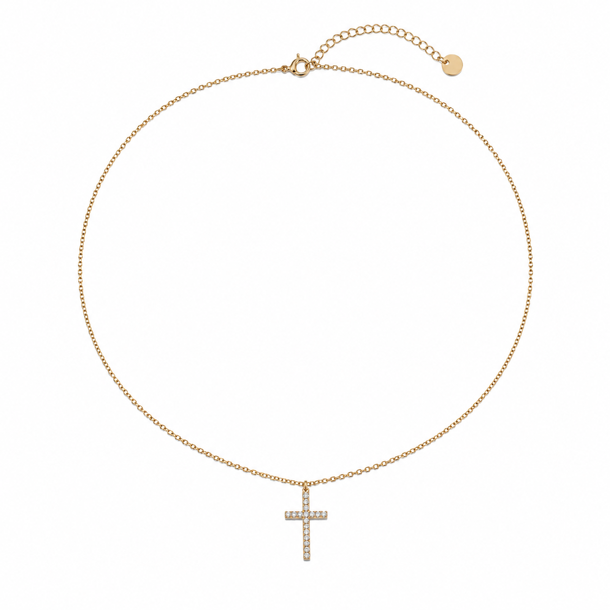 Strass cross ketting