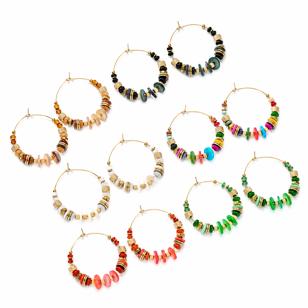 Beads hoops oorbellen