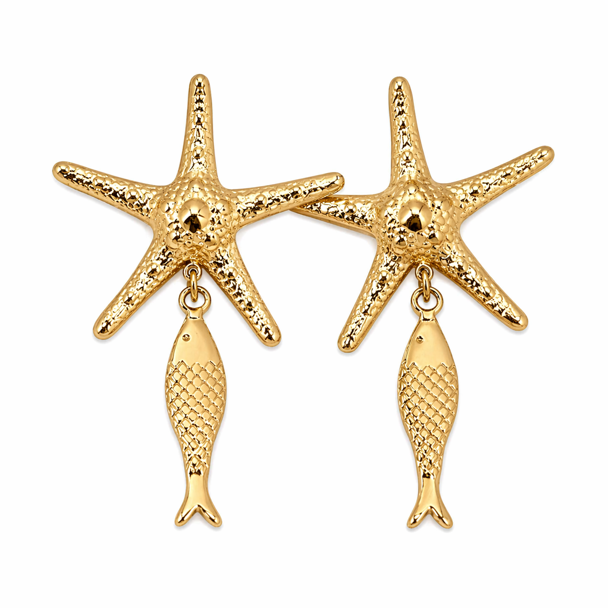Seastar fish statement earrings