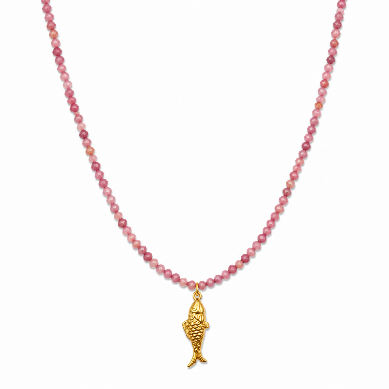 Forel pink beads ketting