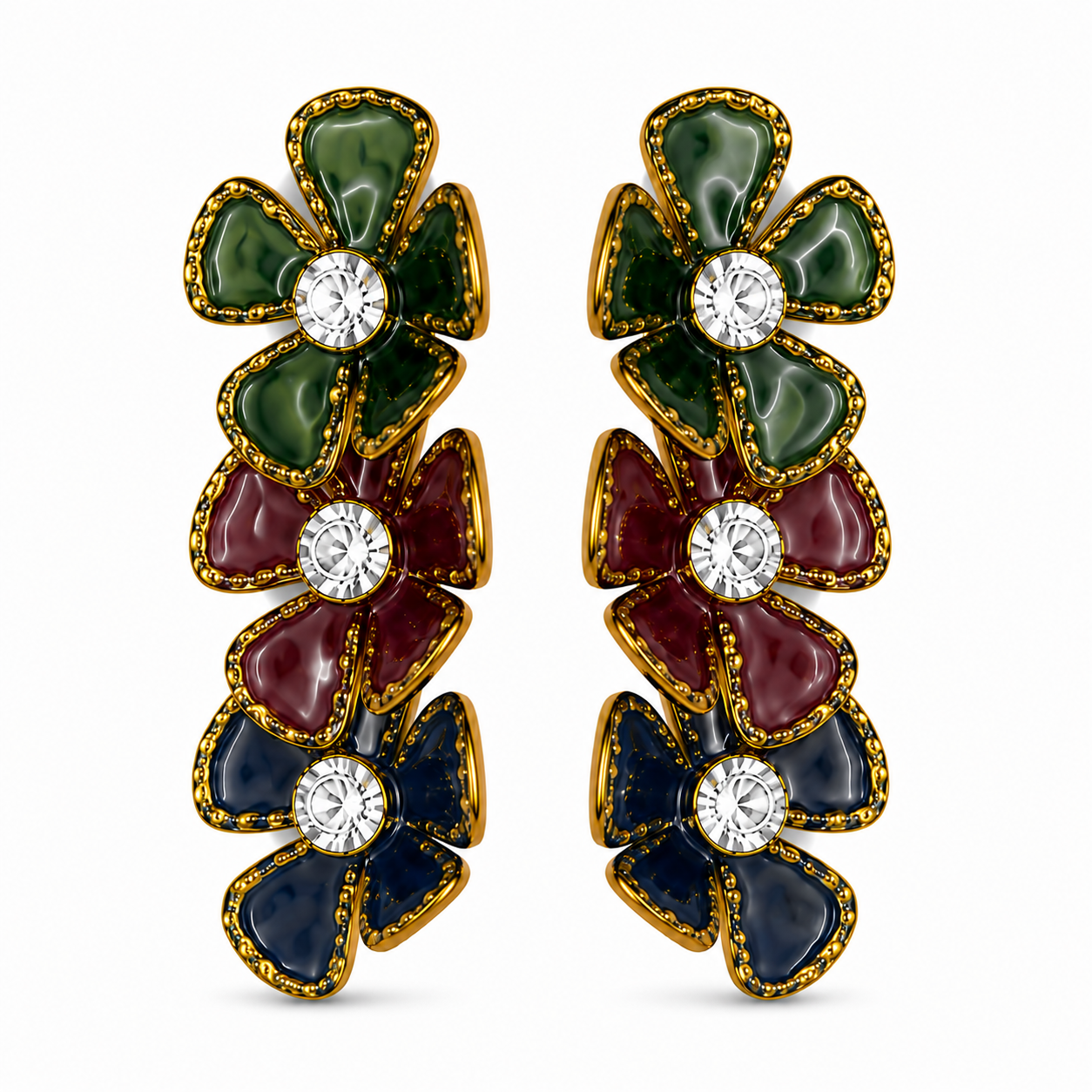 Flower statement oorbellen