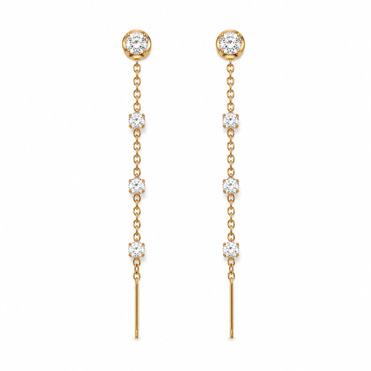 Hanging strass oorbellen