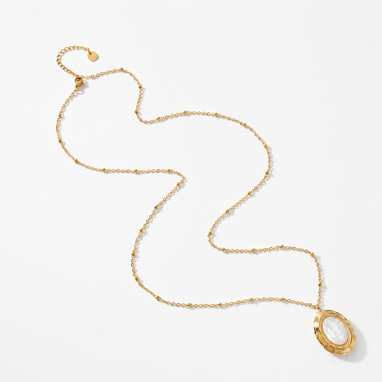 White dot lange ketting
