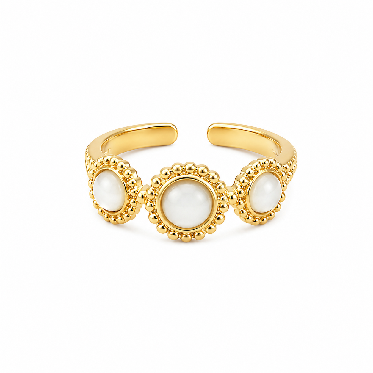Polka parelmoer ring