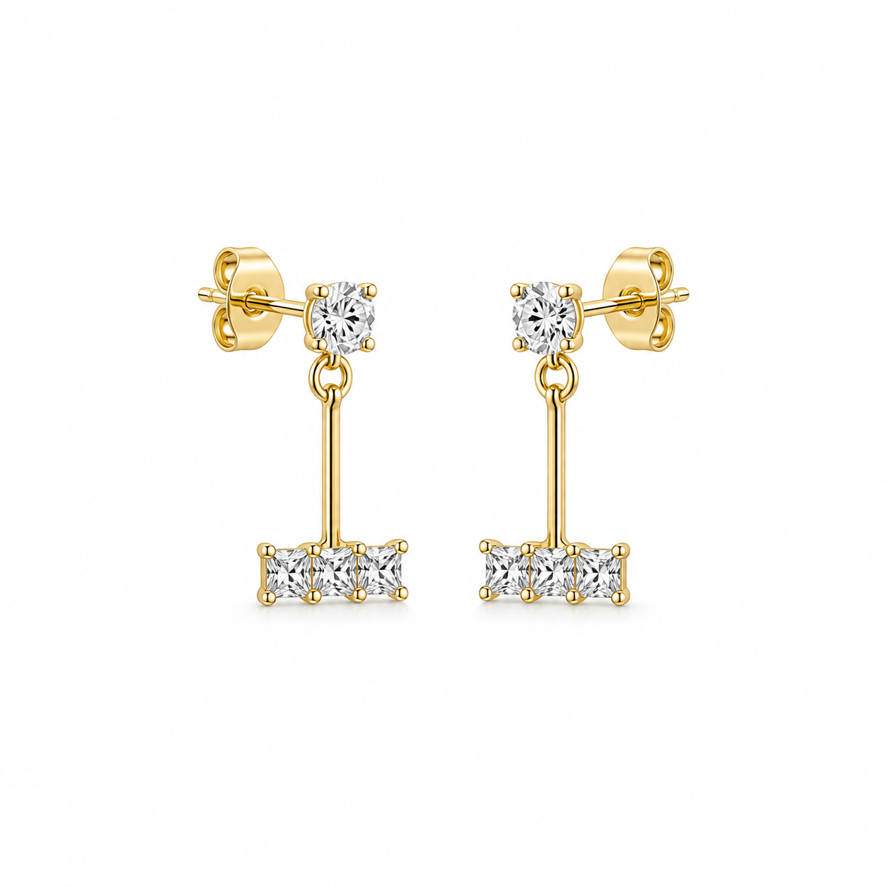 Hanging strass oorbellen
