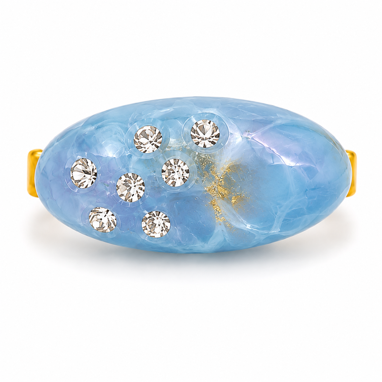 Strassy ovaler Ring blau