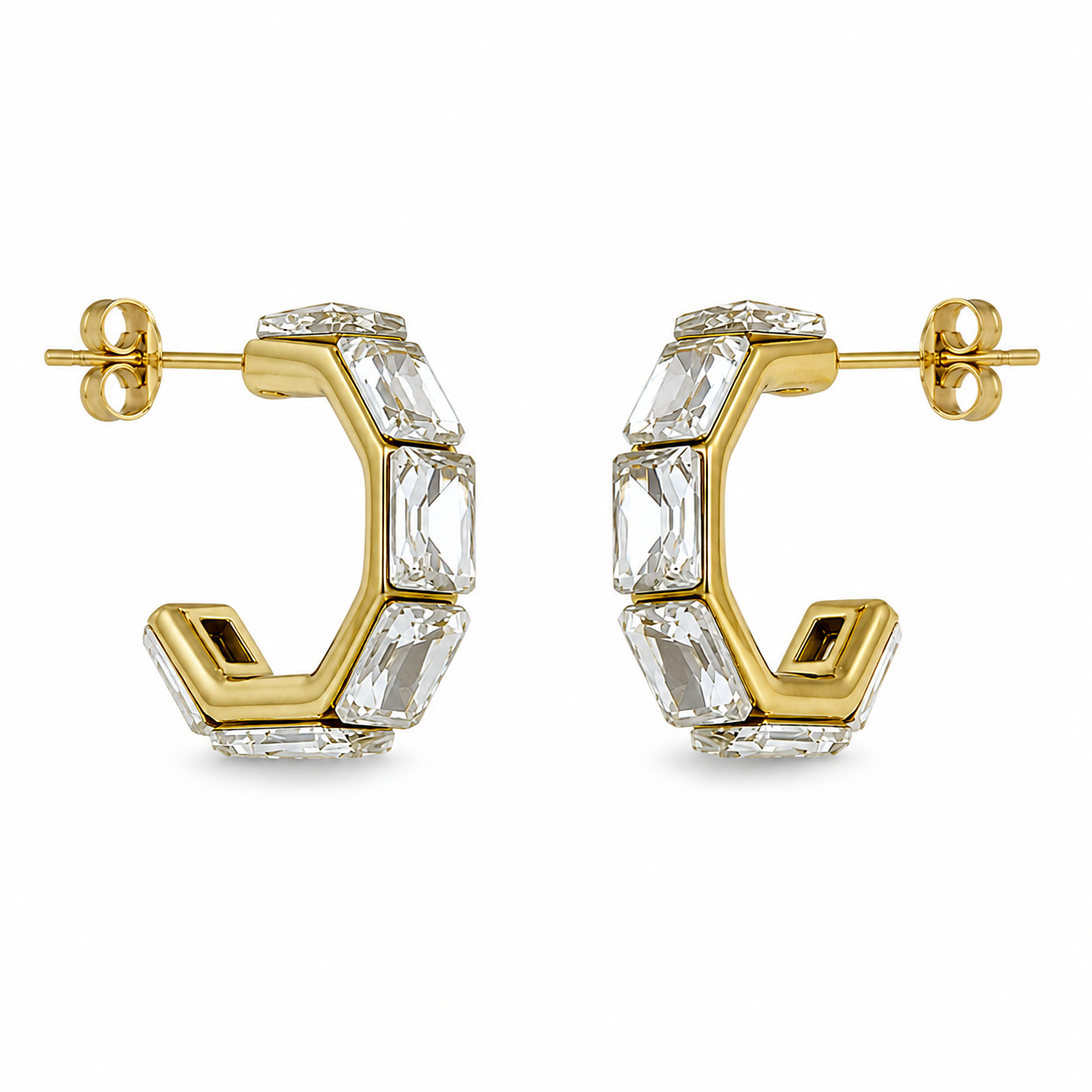 Tennis strass oorbellen