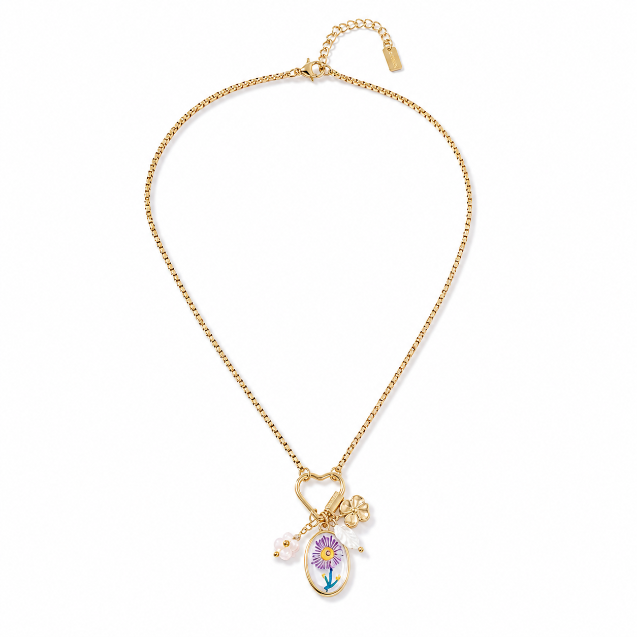 Flower charm ketting
