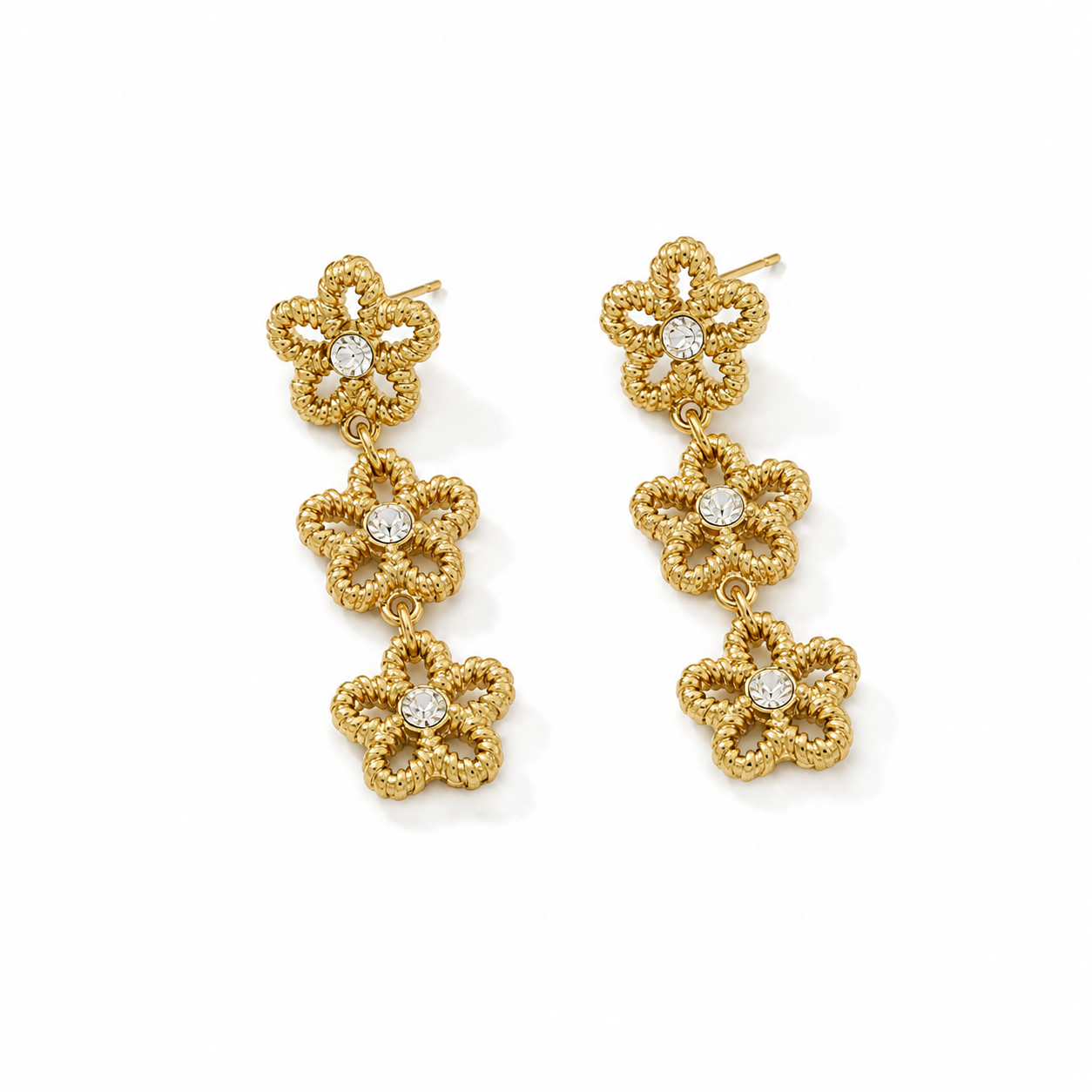 Mini flowers statement oorbellen