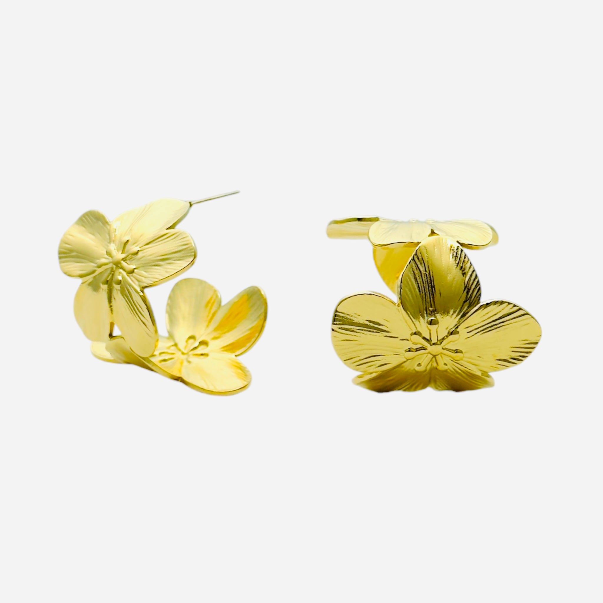 Double Flower Hoops earrings