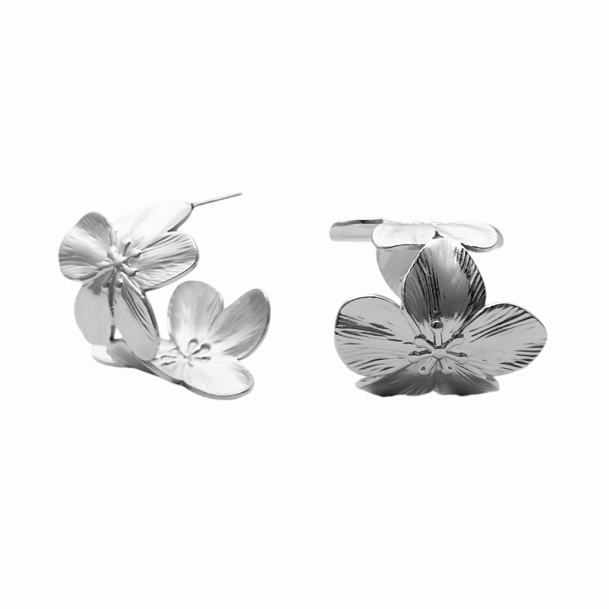 Double Flower Hoops earrings