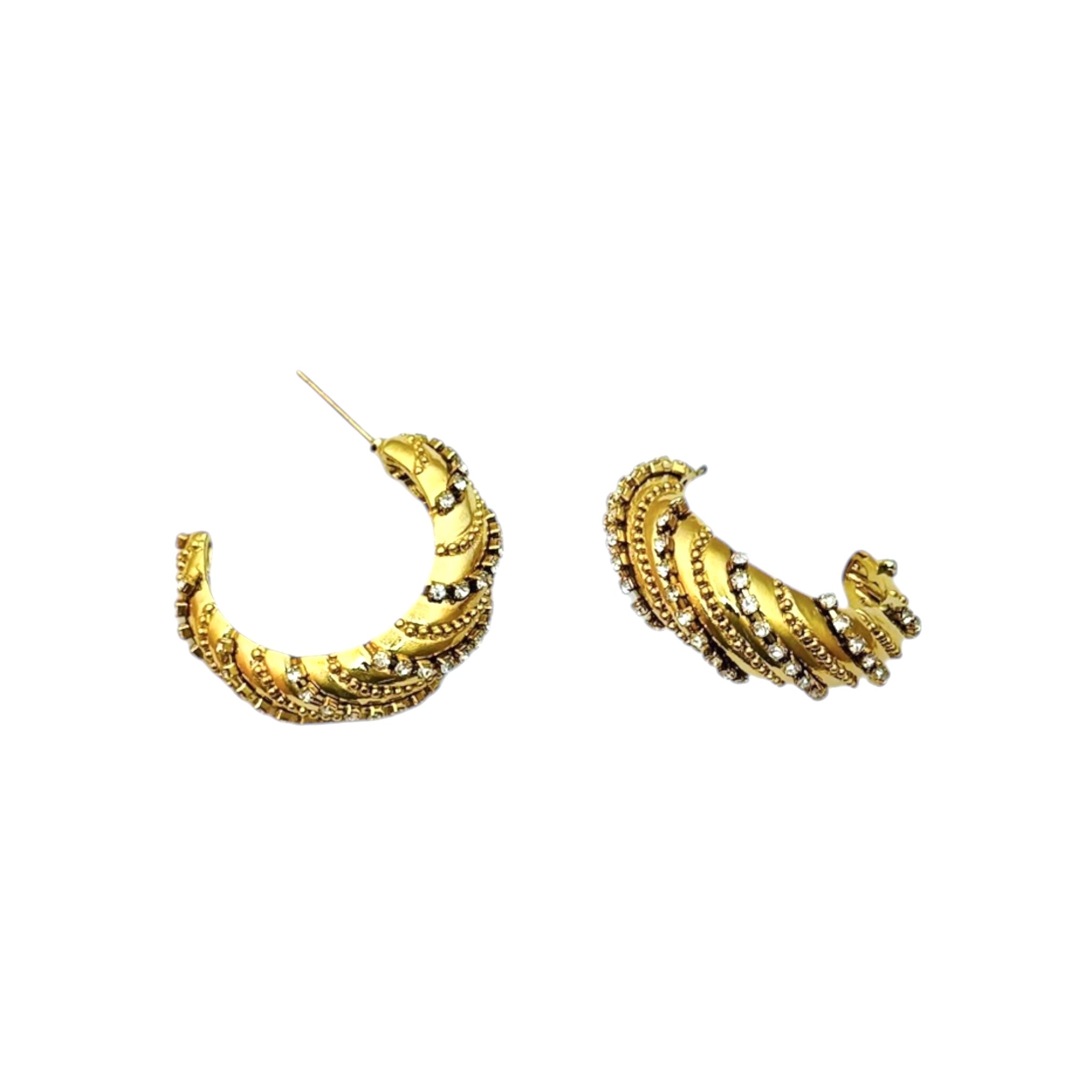 Strassy Creole rhinestone earrings