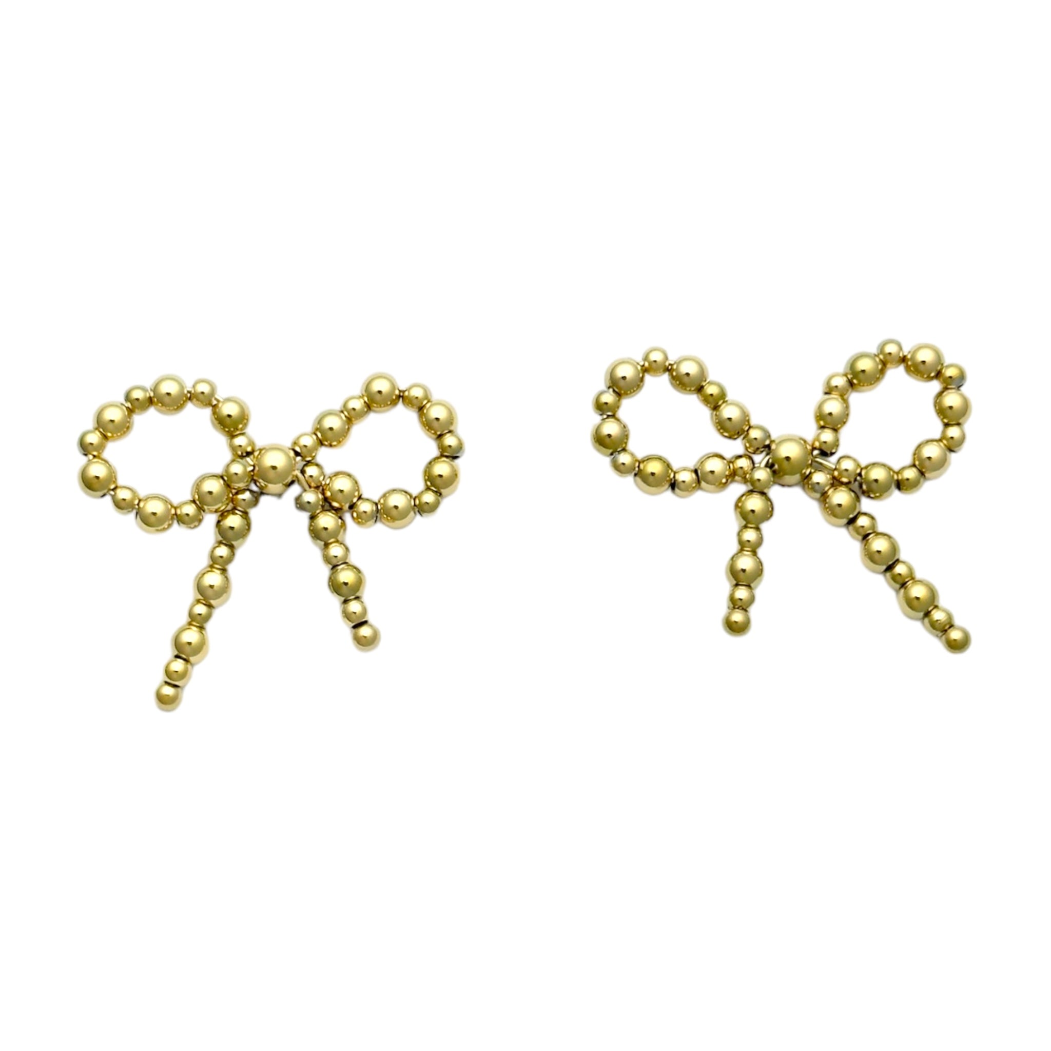 Stud earrings with small balls and bows