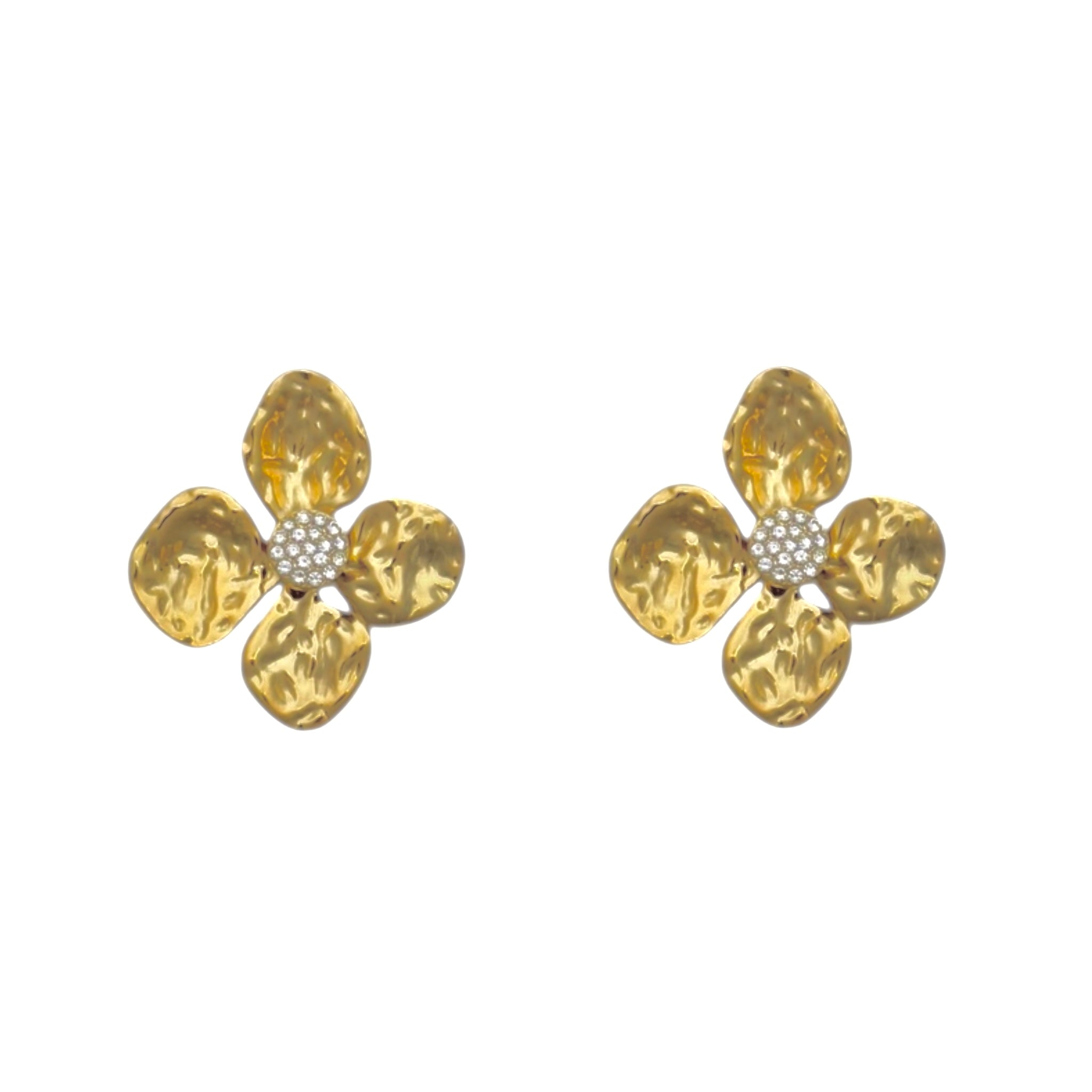Classy Flower Diamanté Earrings