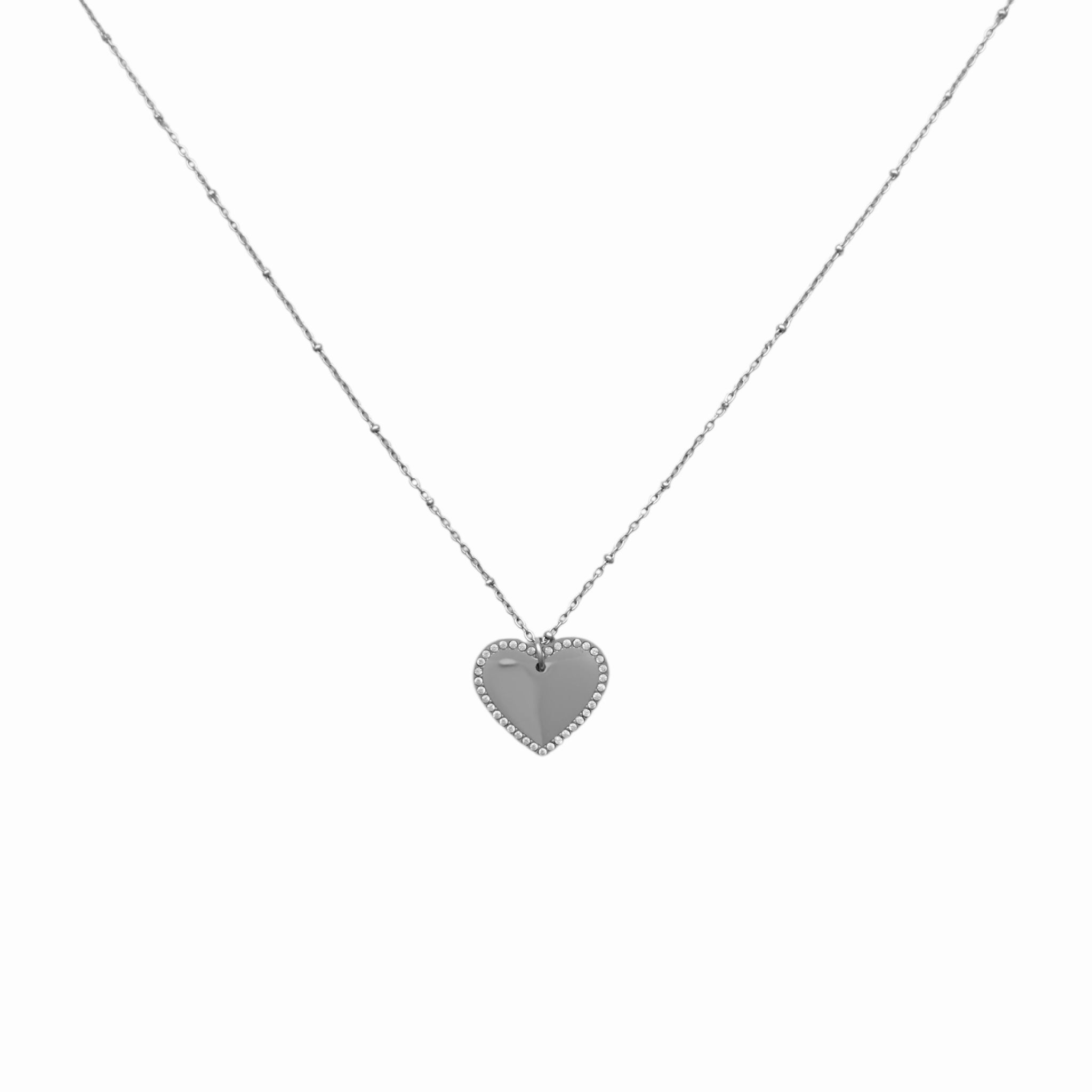 strass hart mirror ketting graveerbaar