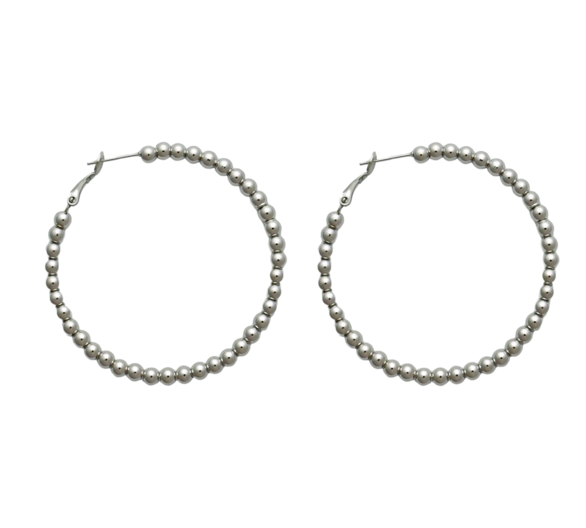 Ball hoop earrings