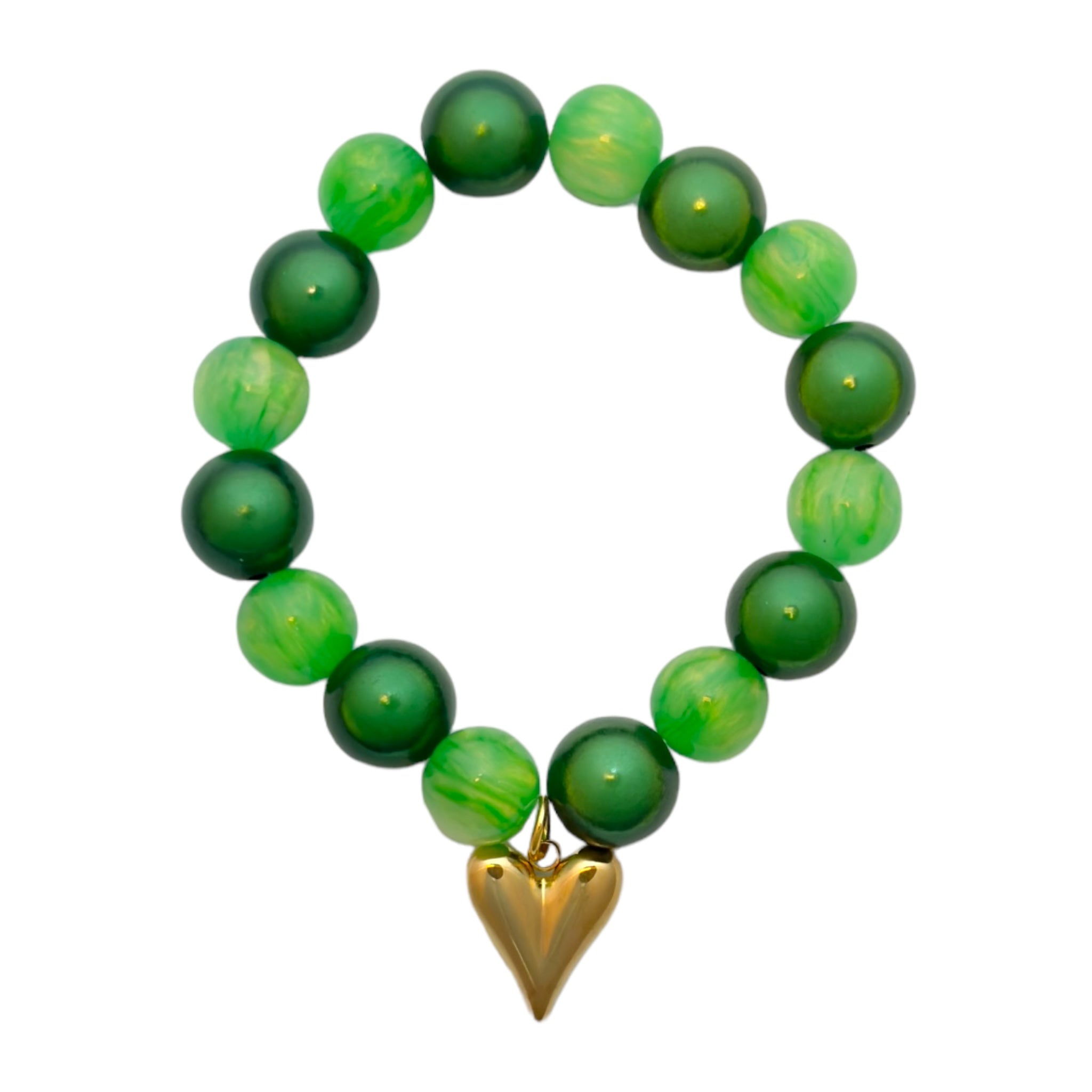 Elastisches Perlenarmband mit Herzen