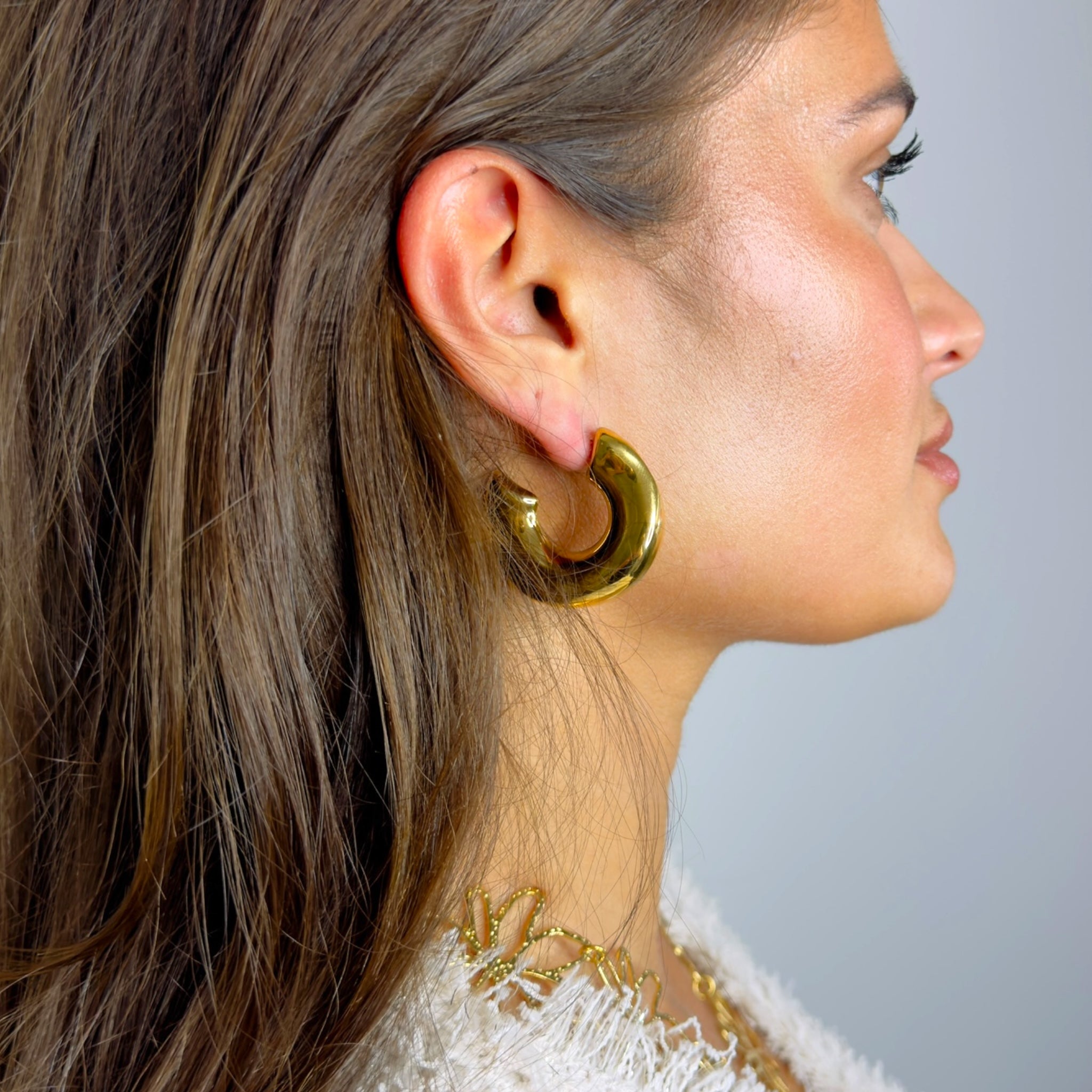 Chunky hoop earrings