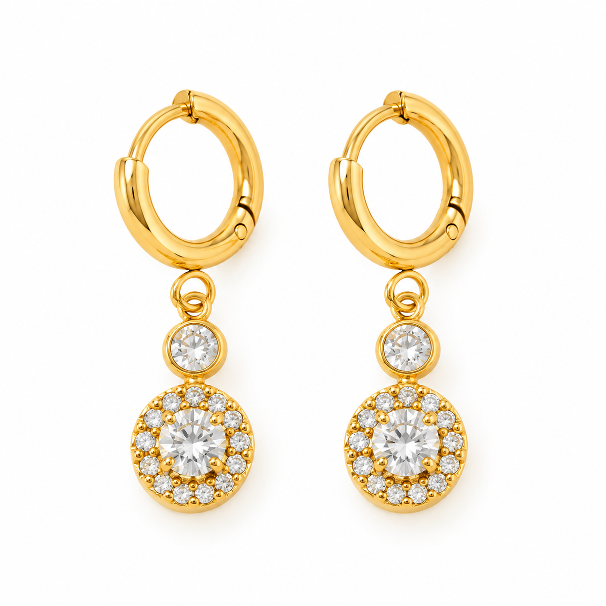 Roundy strass hangers oorbellen