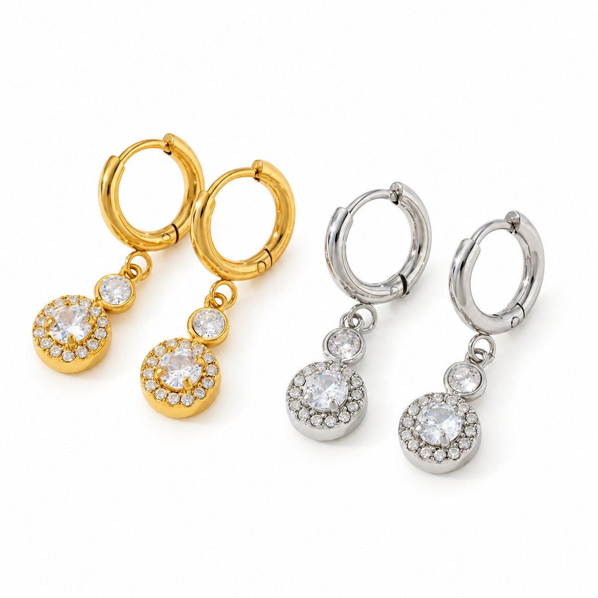 Roundy strass hangers oorbellen