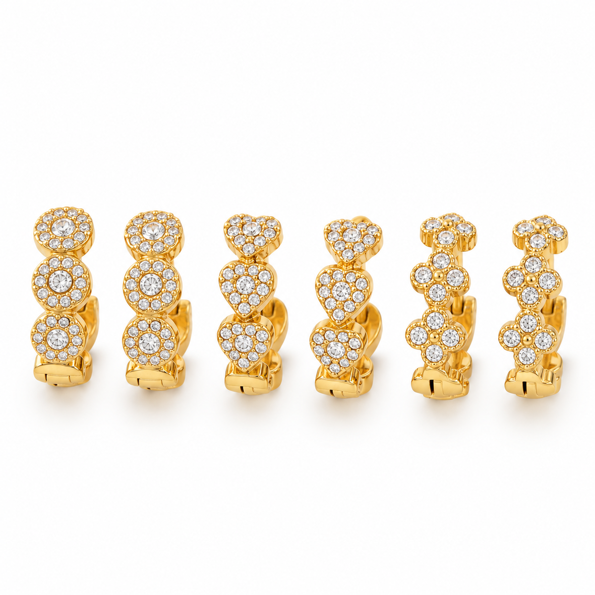 3 Set strass hoops oorbellen