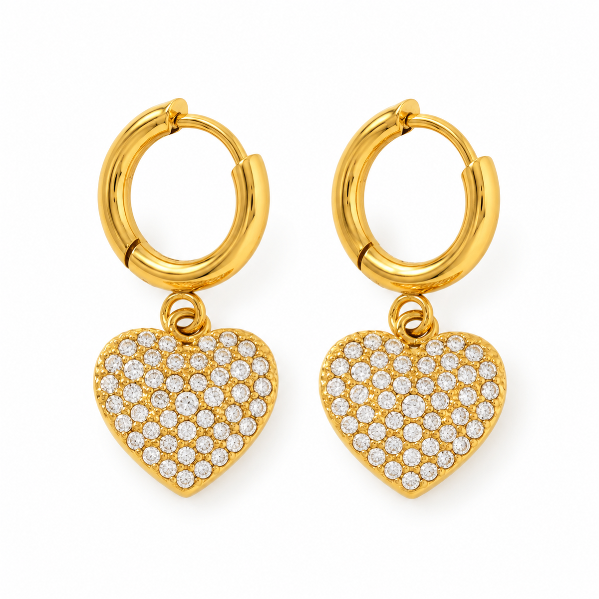 Strassy love hangers oorbellen