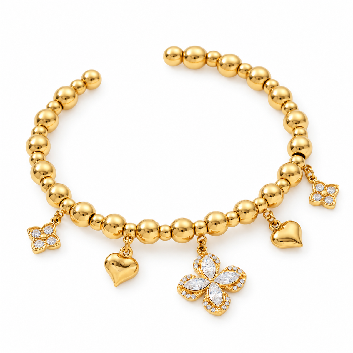 Charm beads bangle