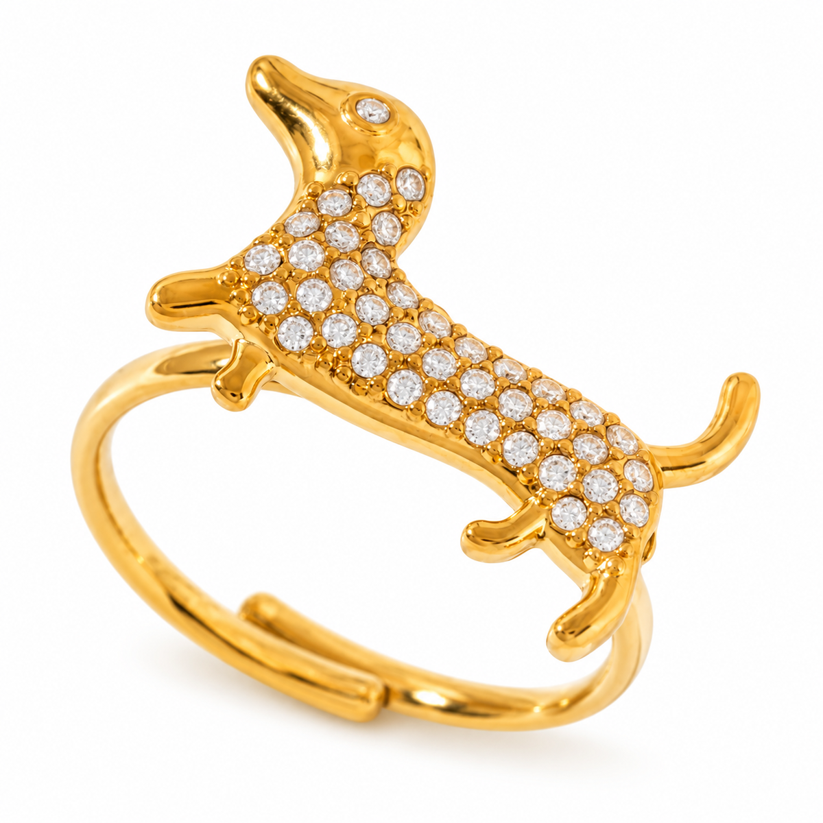 Teckel strass ring