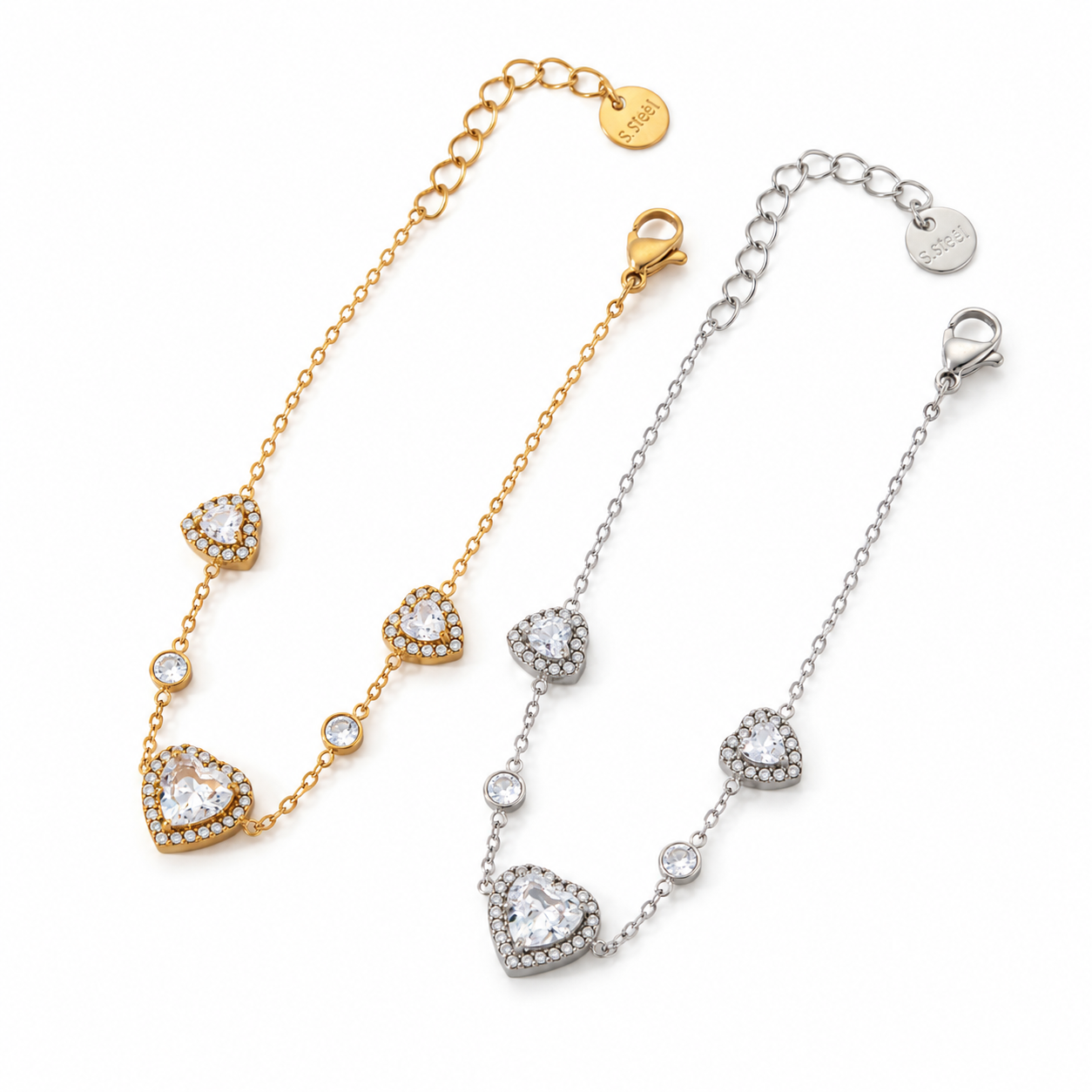 Heart strass armband