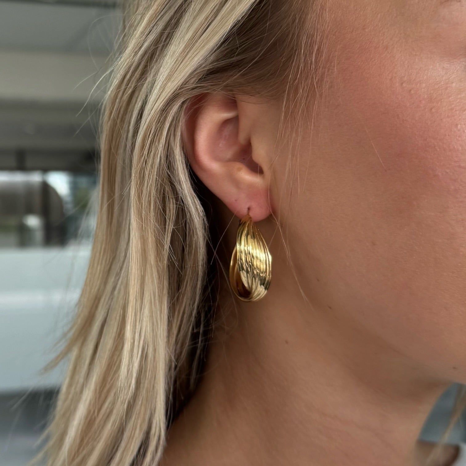Chunky hoop earrings