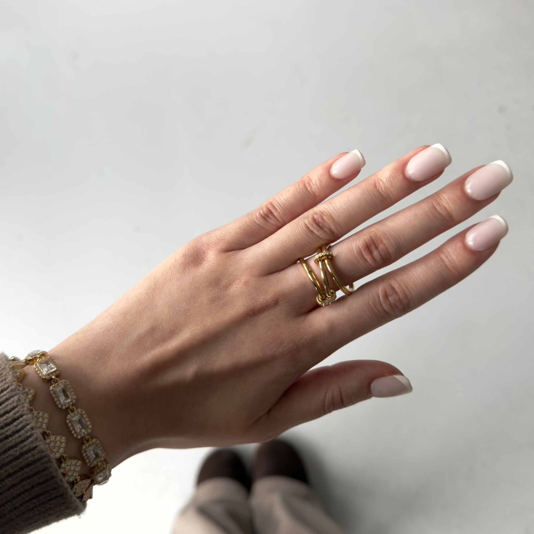 Triple strass hanger ring