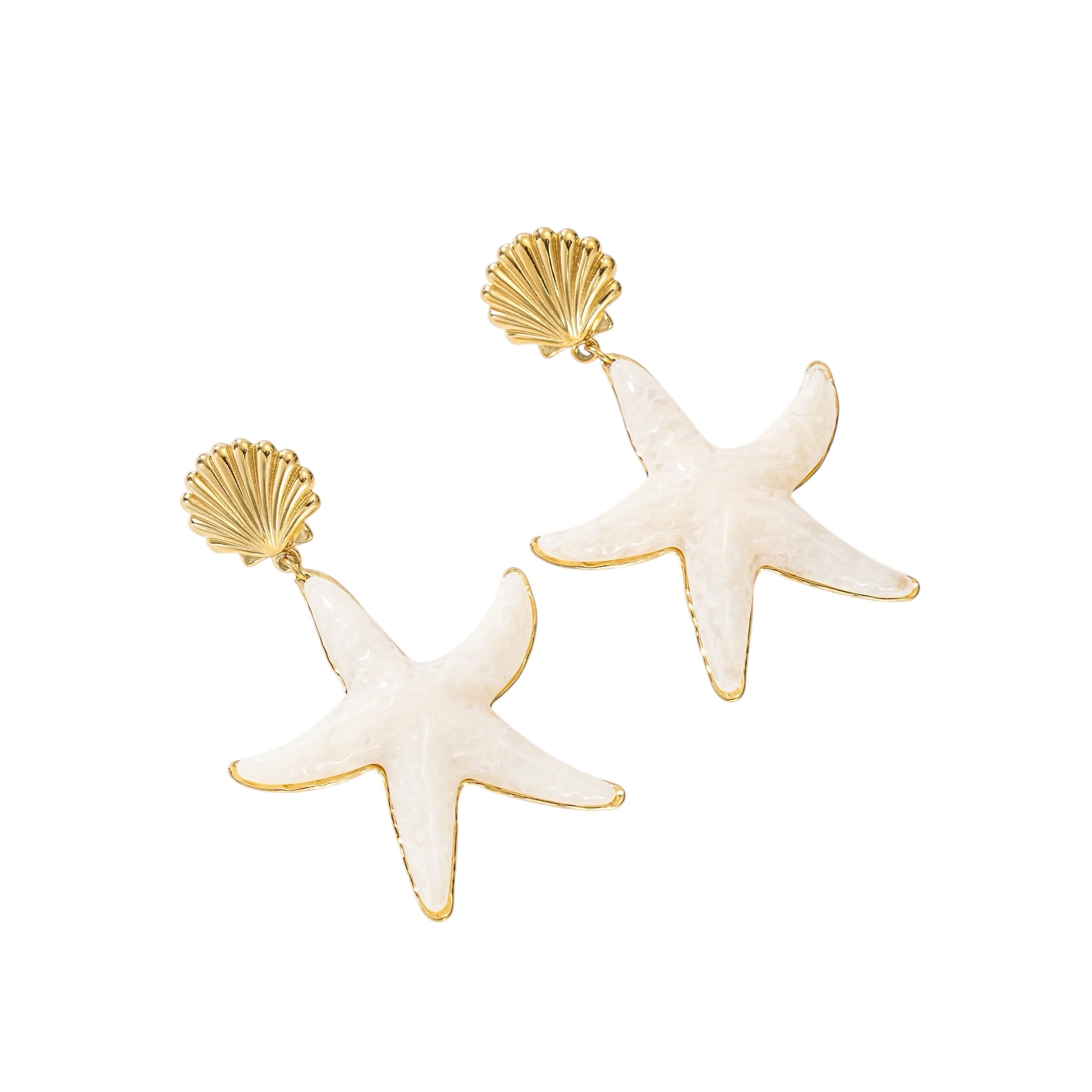 Happy seastar statement oorbellen
