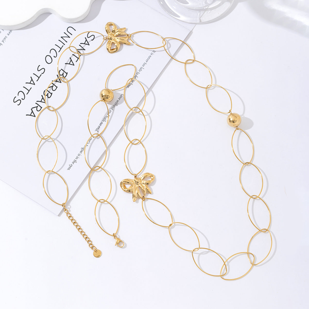 Oval bow lange ketting