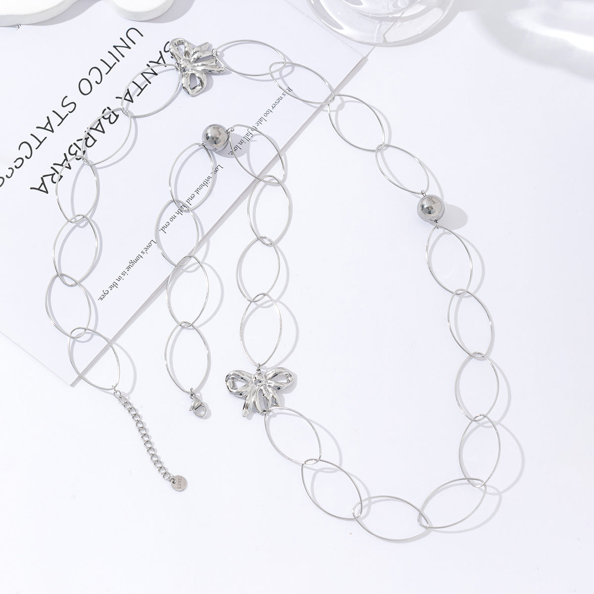 Oval bow lange ketting