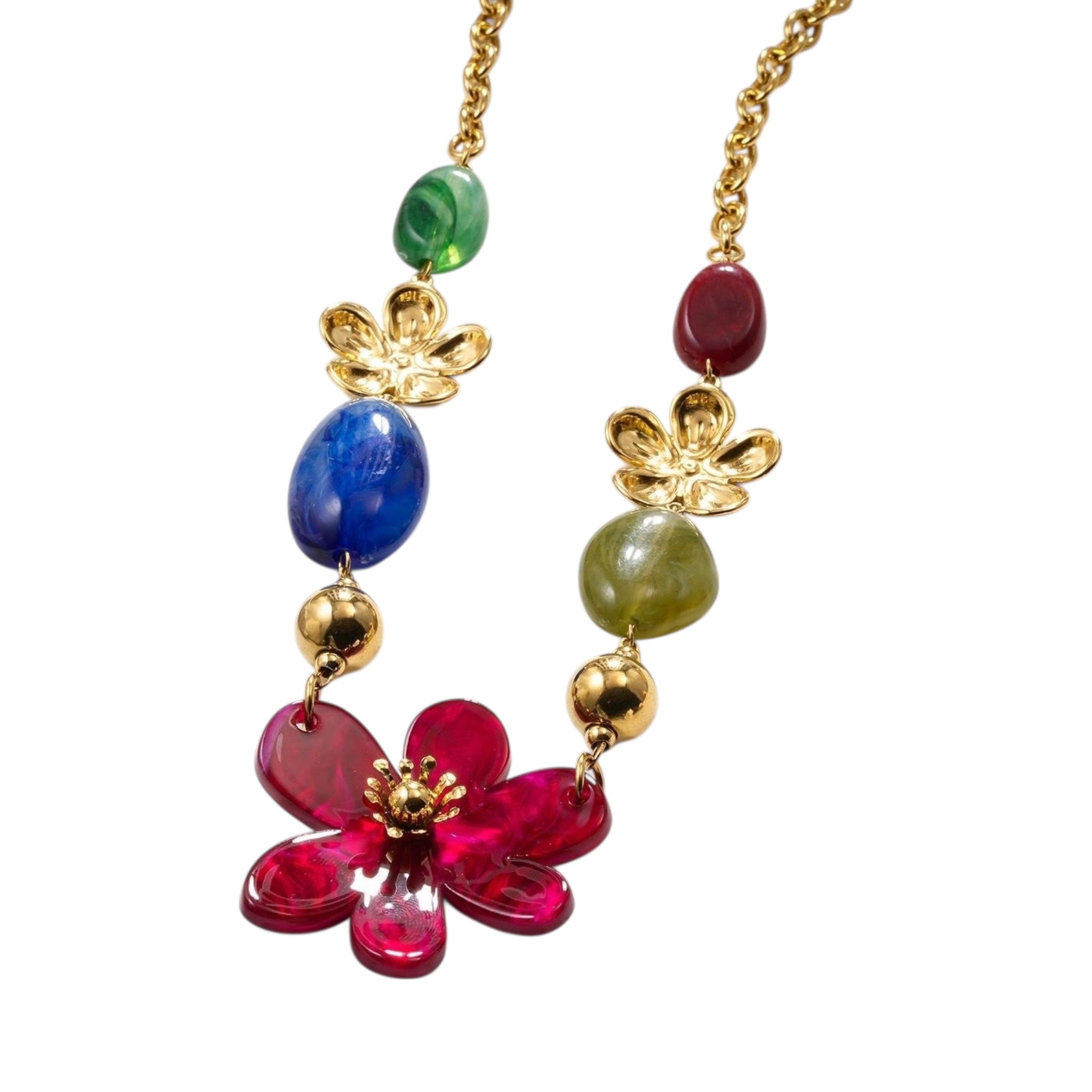 Acryl flower ketting