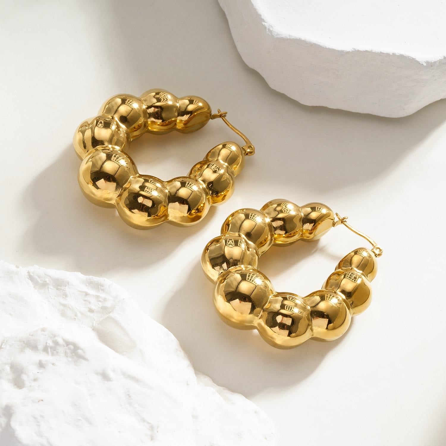 Bubble hoop earrings