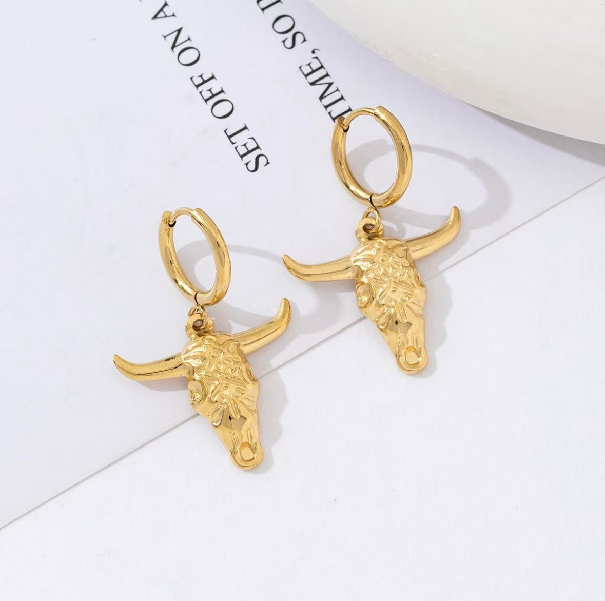 Bull skull earrings