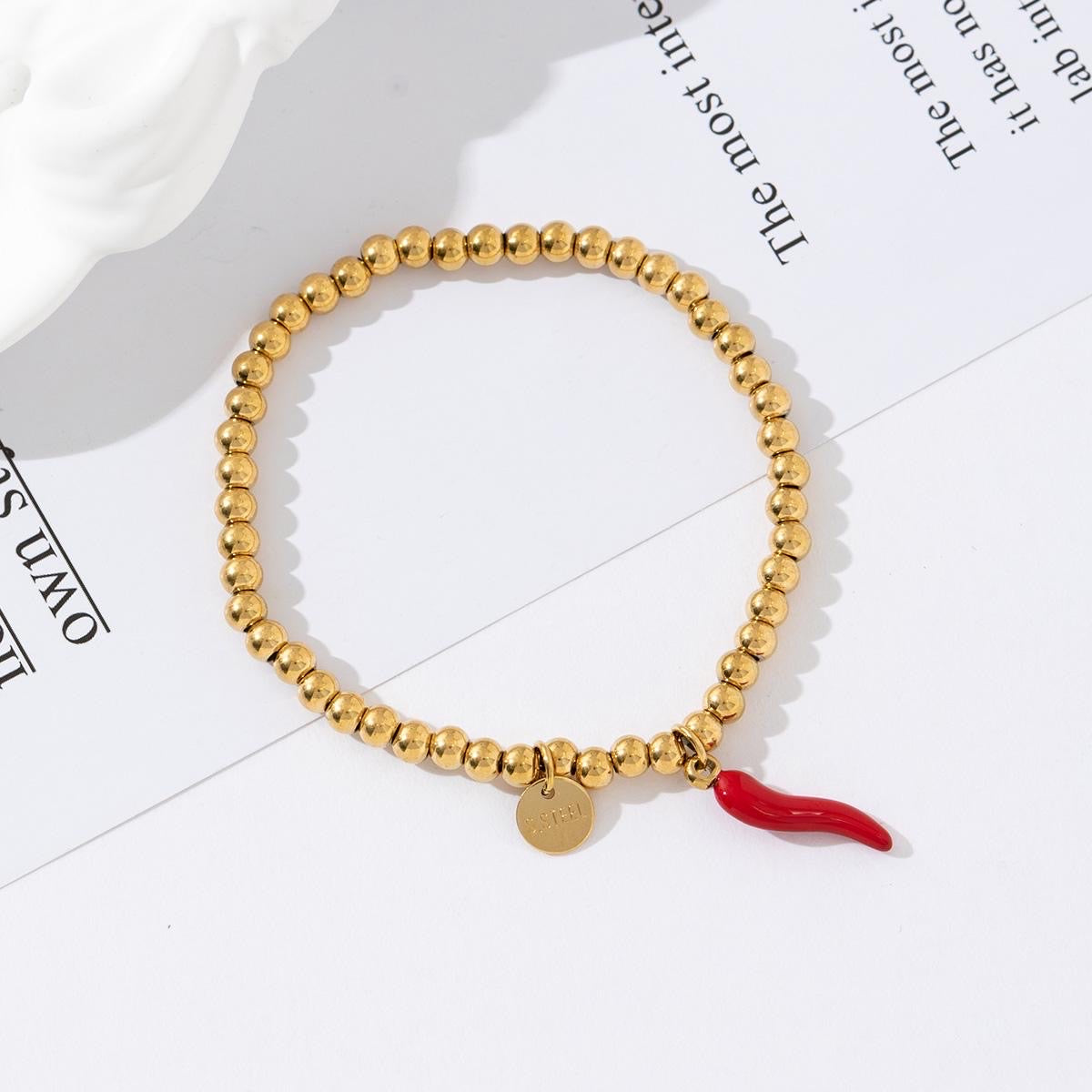 Peper beads armband elastiek