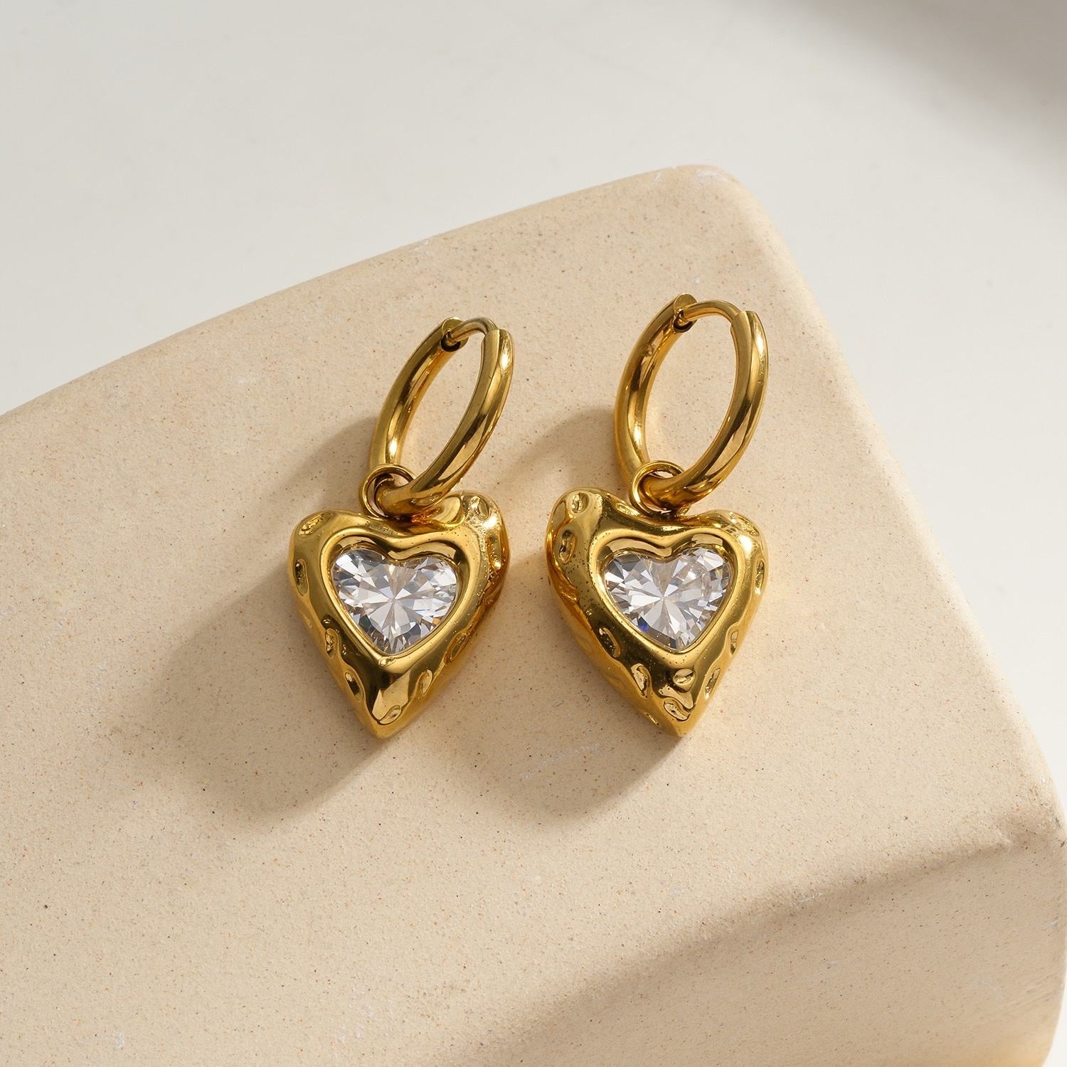 Love rhinestone earrings