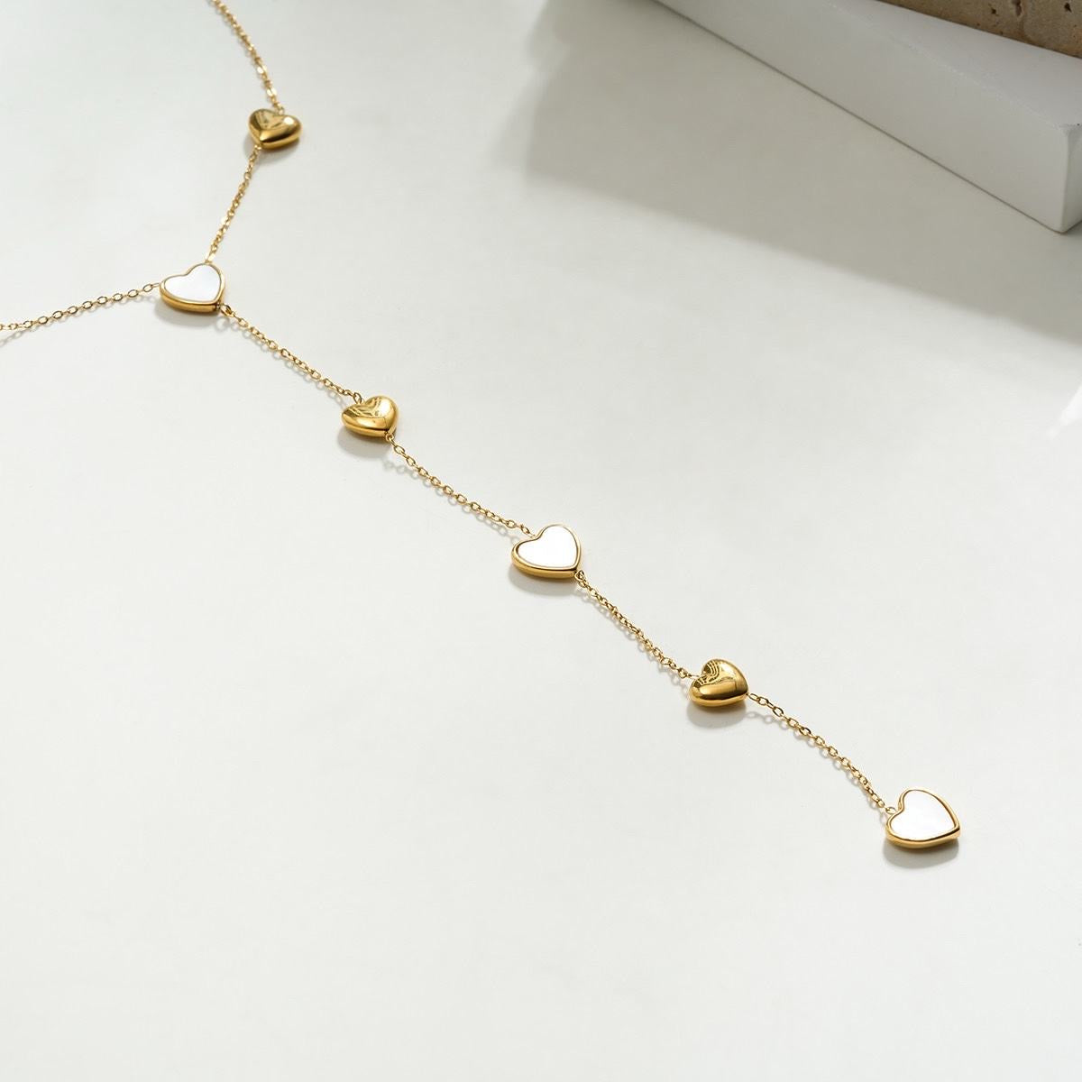 Parel hart Y ketting