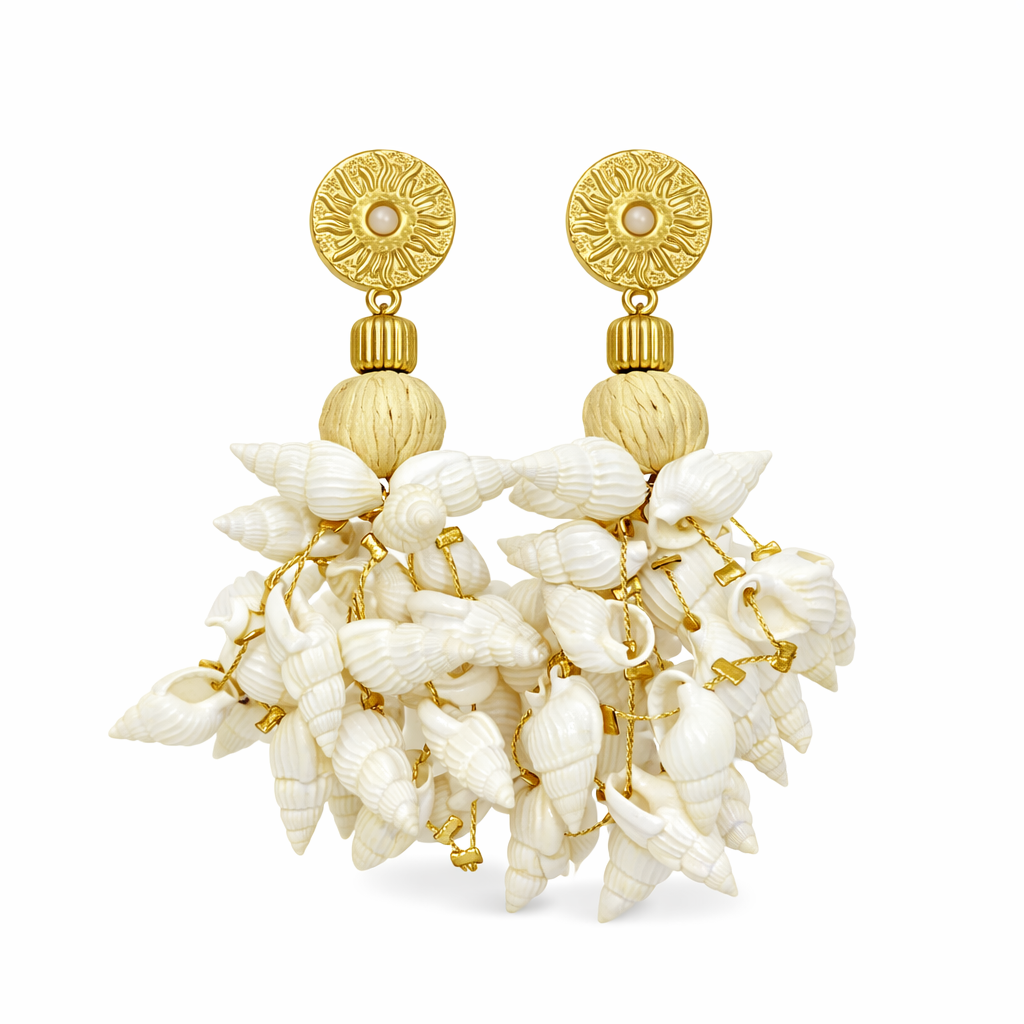 Hanging shells statement earrings