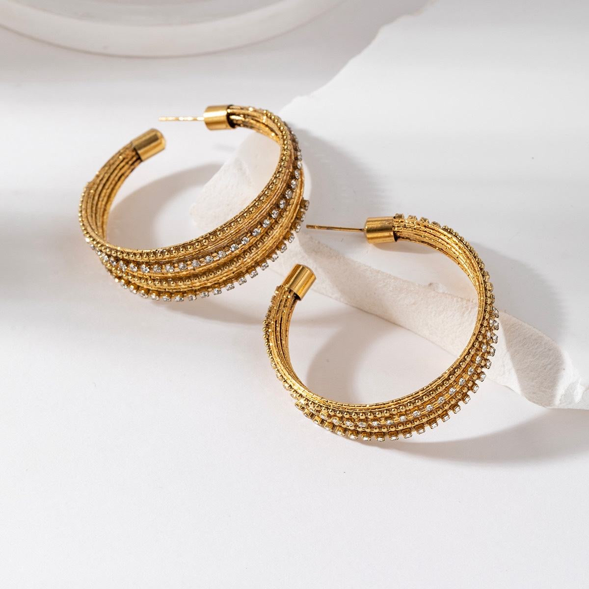 Strassy creole earrings